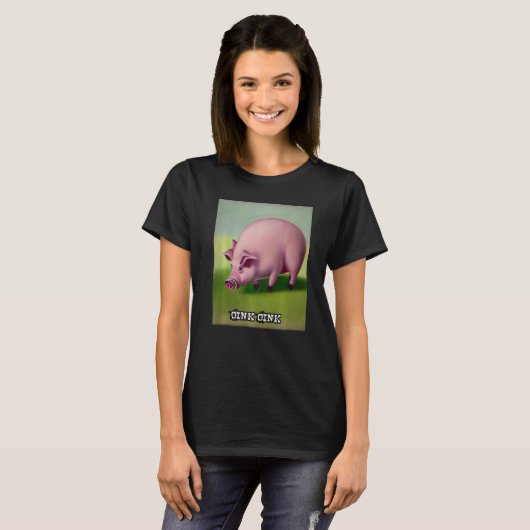 Cute Pig Piggie Oink Oink  26 T-shirt (Voorkant volledig)