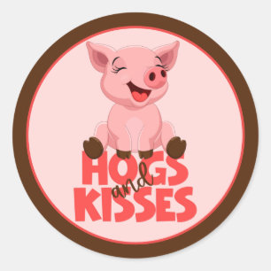 Cute Pig Pun Ronde Sticker