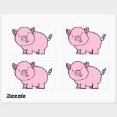 CUTE PIG RECHTHOEKIGE STICKER (Vel)