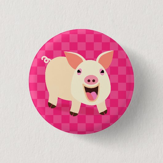 Cute Pig Ronde Button 3,2 Cm (Voorkant)