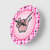 Cute Pig Ronde Klok (Hoek)