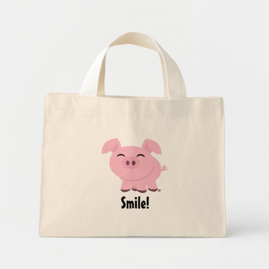 Cute Pig Smile Canvas tas (Voorkant)