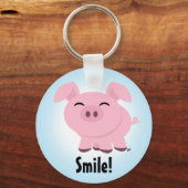 Cute Pig Smile Sleutelhanger (Voorkant)