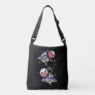 Cute Pig Space Astronauts Funny Farm Animals Crossbody Tas