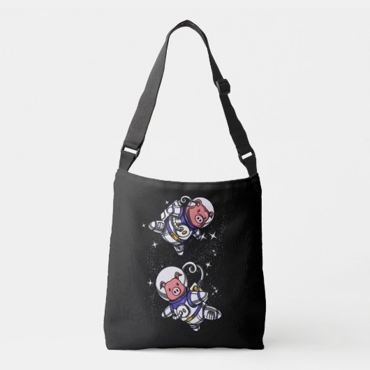 Cute Pig Space Astronauts Funny Farm Animals Crossbody Tas (Voorkant)