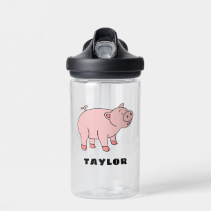 Cute Pig Unique Boy Persoonlijke Aangepaste Naam Waterfles
