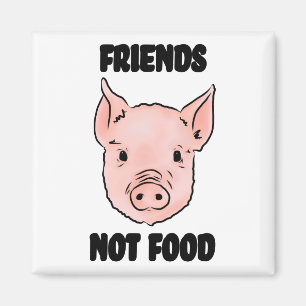 Cute Pig Vegan Friends Not Food Illustration Magneet