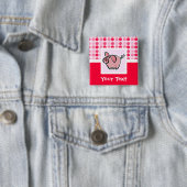 Cute Pig Vierkante Button 5,1 Cm (In situ)