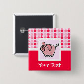 Cute Pig Vierkante Button 5,1 Cm (Voorkant /achterkant)