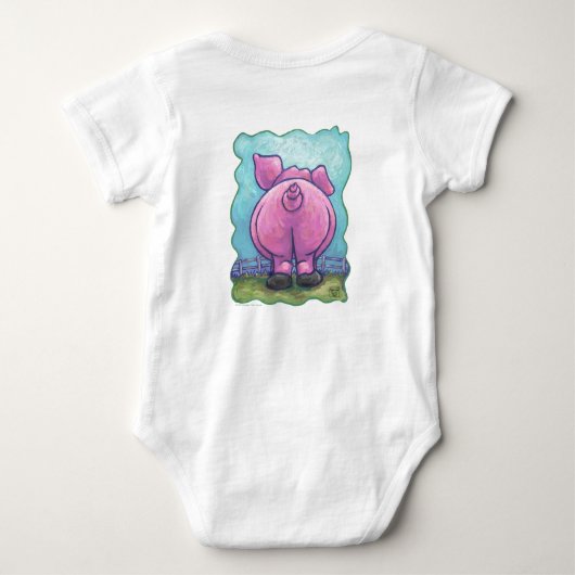 Cute Pig voor en achter T-Shirts (Achterkant)