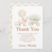 Cute Pig Wheelbarrow Birthday Bedankkaart (Voorkant / Achterkant)