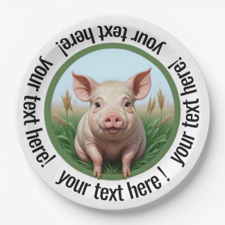 cute pig with your text! You can change the size. Papieren Bordje