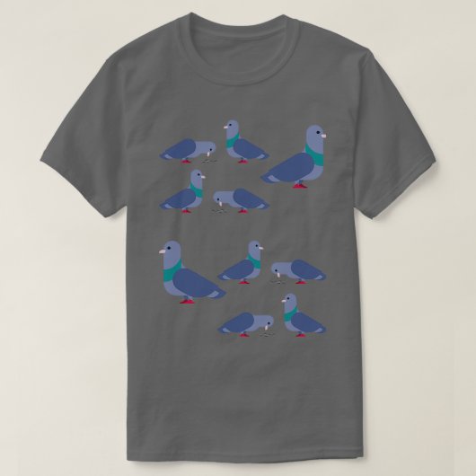 Cute Pigeon Pattern 1 T-shirt (Design voorkant)