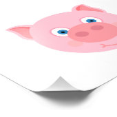 Cute piggy face foto afdruk (Hoek)