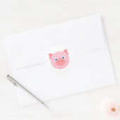 Cute piggy face ronde sticker (Envelop)