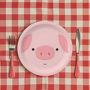 Cute Piggy Papieren Bordje