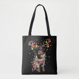 Cute Piggy, Pig Lover Funny Kerstfeestdag Gift Draagtas