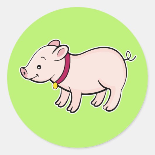 Cute Piggy Sticker (Voorkant)