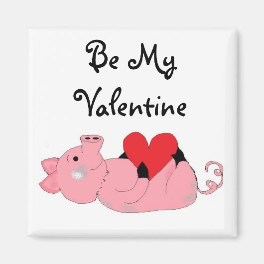 Cute Piggy Valentijn Magneet (Voorkant)
