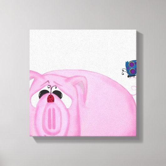 Cute Piglet Chumley and Beauful Friends Canvas Afdruk (Voorkant)