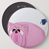 Cute Piglet Chumley and Beauful Friends Ronde Button 6,0 Cm (Voorkant /achterkant)