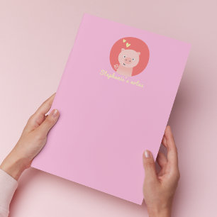 Cute Piglet - Gepersonaliseerd meisje Notitieblok