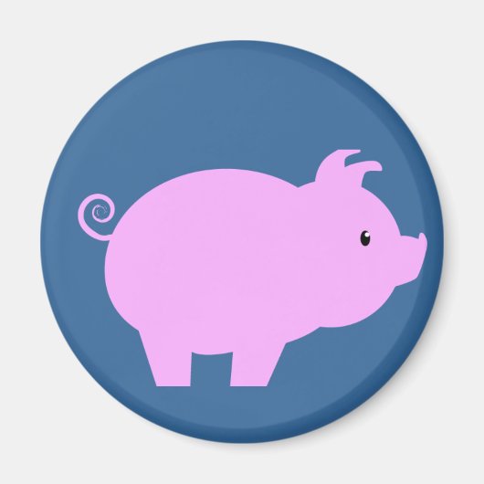 Cute Piglet Silhouette Magneet (Voorkant)