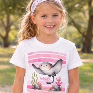Cute Pijlrog Onderwater Strandontwerp voor Kindere T-shirt