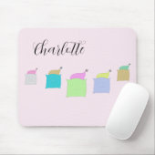 Cute Pillow Cats Illustrmed Monogrammed Muismat (Met muis)