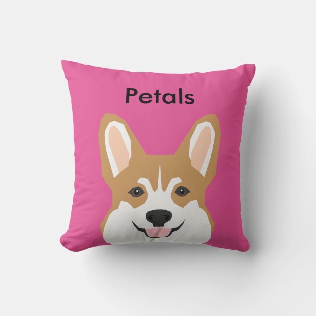 Cute Pillow - Custom name corgi pillow - custom Kussen (Voorkant)