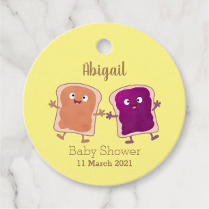Cute pindakaas en jelly sandwich cartoon bedankjes labels