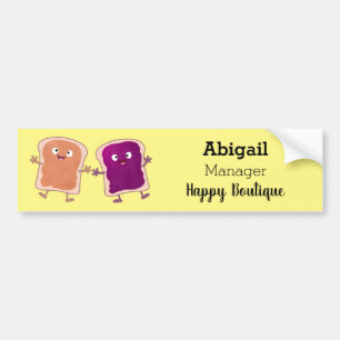 Cute pindakaas en jelly sandwich cartoon bumpersticker