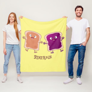 Cute pindakaas en jelly sandwich cartoon fleece deken