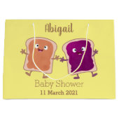 Cute pindakaas en jelly sandwich cartoon groot cadeauzakje (Voorkant)