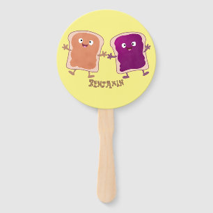Cute pindakaas en jelly sandwich cartoon handwaaier