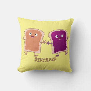 Cute pindakaas en jelly sandwich cartoon kussen