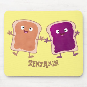Cute pindakaas en jelly sandwich cartoon muismat