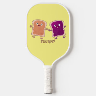 Cute pindakaas en jelly sandwich cartoon pickleball paddle