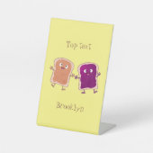 Cute pindakaas en jelly sandwich cartoon reclamebord met voetstuk (Voorkant)
