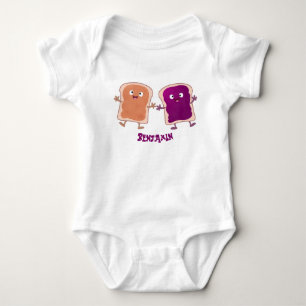 Cute pindakaas en jelly sandwich cartoon romper