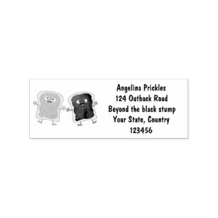 Cute pindakaas en jelly sandwich cartoon 	rubberstempel