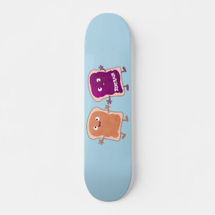 Cute pindakaas en jelly sandwich cartoon skateboard