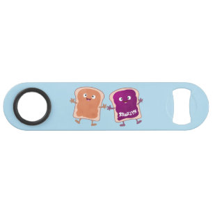 Cute pindakaas en jelly sandwich cartoon speed flessenopener