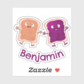 Cute pindakaas en jelly sandwich cartoon sticker (Vel)