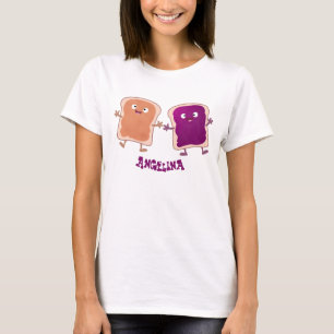 Cute pindakaas en jelly sandwich cartoon t-shirt