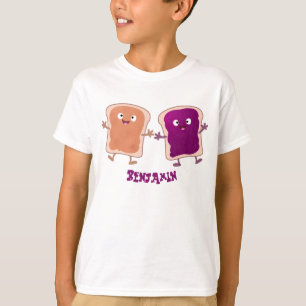 Cute pindakaas en jelly sandwich cartoon t-shirt