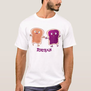Cute pindakaas en jelly sandwich cartoon t-shirt