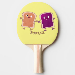Cute pindakaas en jelly sandwich cartoon tafeltennisbatje