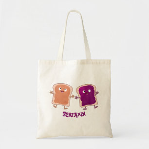 Cute pindakaas en jelly sandwich cartoon tote bag
