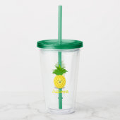 Cute pineapple cartoon illustratie acryl drinkbeker (Voorkant)